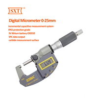 Micrómetro Exterior Digital IP65 de Metal Plateado, Rango de Medición 0-25mm, 25-50mm, 50-75mm, 75-100mm, 100-125mm
