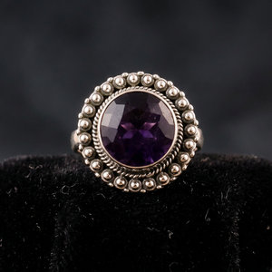 Faceted Amethyst <b>Ring</b> <b>925</b> Sterling <b>Silver</b> Wholesale Jewelry Indian Handmade Fashion <b>Silver</b> <b>Rings</b> Manufacturer - Product Image 3