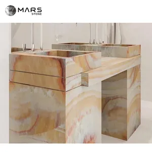 Bathroom Sinks With Natural Bowl Stone Marble For Bathroom Vanity Kitchen Sink
