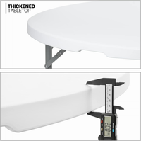 Tables rondes pliantes portables en plastique HDPE pour événements en plein air, mariages, réceptions, livraison directe d'usine