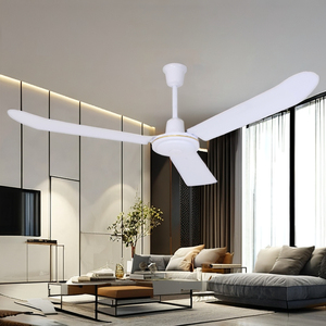 Ventilateur de plafond intérieur en métal blanc de 56 pouces, 3 pales courbes, moteur AC en cuivre, refroidissement mécanique de l'air, pliable, utilisation extérieure, ventilateur domestique C - Product Image 6