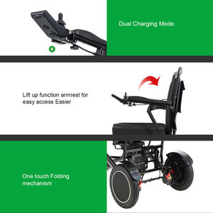 Silla de Ruedas Plegable Fácil de Usar con Marco de Fibra de Carbono, Eléctrica, Metálica Negra con Motor Grande de 250W*2 sin Escobillas para Personas Mayores - Product Image 6