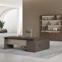 Bureau de direction au design moderne, bureau de PDG, bureau de directeur général, bureau de patron, bureau en forme de L avec tiroir