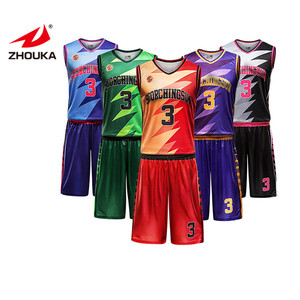 Latest sublimation reversible basketball jersey, customized design basketball jersey uniform - Product Image 1