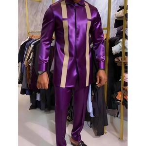 Completo da uomo casual primaverile stile streetwear con t-shirt a maniche lunghe con colletto alla coreana e bottoni e pantaloni, stampa digitale, per sport all'aperto - Product Image 4