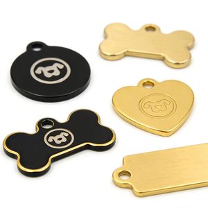 Plaque personnalisée en aluminium et acier inoxydable pour animaux de compagnie, étiquette métallique gravée, plaque nominative en laiton brossé pour chien - Product Image 1
