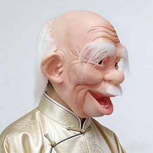 Máscara de Látex Realista para Personas Mayores con Arrugas y Orejas Grandes, Disfraz Alegre de Halloween para Festivales - Product Image 3