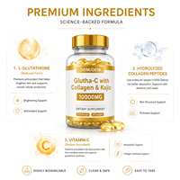 Capsules de glutathion antioxydant à marque privée, collagène, acide kojique, soutien éclaircissant pour la peau, durée de conservation de 24 mois, OEM ODM GMP