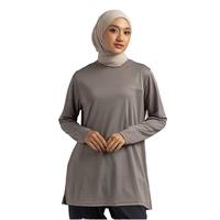 Lignes Fashion Bescheiden Muslim Vrouwelijke Sporttop Islamitische Ademend Rekbaar Poly Mesh Losse Sporttop Sportkleding