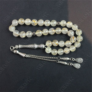Cuarzo Rutilado Dorado Natural, Piedra Preciosa <span class=keywords><strong>de</strong></span> <span class=keywords><strong>Cristal</strong></span> 100% Natural, <span class=keywords><strong>Rosario</strong></span> Islámico <span class=keywords><strong>de</strong></span> 33 Cuentas, Misbaha, Masbaha, Tasbeeh, Sibha - Product Image 2