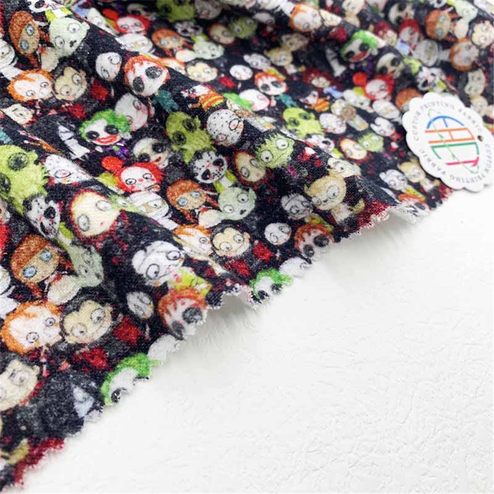 Детская фланелевая одежда с начесом, хлопковая фланелевая ткань с мультяшным принтом