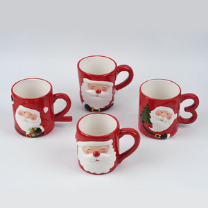 Taza <span class=keywords><strong>de</strong></span> Cerámica 3D <span class=keywords><strong>de</strong></span> Fábrica con Papá Noel y Reno para Navidad, Taza <span class=keywords><strong>de</strong></span> Porcelana para Capuchino, Latte y Espresso para el Hogar, la Escuela o Fiestas - Product Image 2