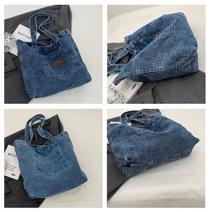 Tùy Chỉnh <span class=keywords><strong>Hobo</strong></span> Tote Giản Dị Túi Vải Retro Túi Crossbody Công Suất Lớn Ví Denim Vai Túi Cho Phụ Nữ - Product Image 3