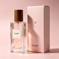Flacon de parfum rectangulaire en verre transparent de luxe 30ml 50ml 100ml, flacon de parfum vide avec bouchon en bois naturel, logo personnalisé