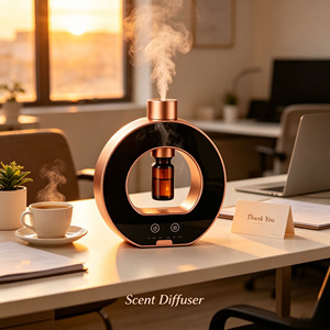 <span class=keywords><strong>Diffuseur</strong></span> d'arômes sans eau de luxe en métal, rechargeable par USB, pour la maison, en forme de cercle, avec machine à parfum et nébuliseur - Product Image 3