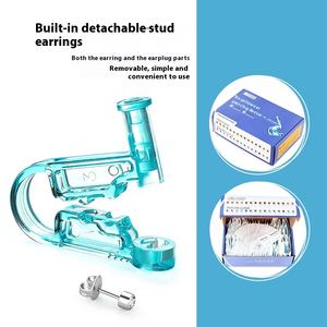<span class=keywords><strong>Pendientes</strong></span> de perforación de oreja de acero inoxidable sin dolor desechables de <span class=keywords><strong>primera</strong></span> generación, joyería empaquetada estéril individual hipoalergénica - Product Image 6