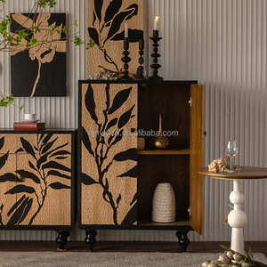 Meuble de rangement vintage Porche rétro Buffet en bois massif Salon Dessert Boutiques Salon décoratif Meubles anciens - Product Image 3