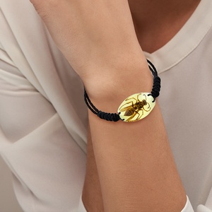 Handmade Bất Côn Trùng Đồ Trang Sức Sáng Hổ Phách Hóa Thạch Vòng Đeo Tay Với Hornet Mặt Dây Chuyền Bug Nhựa Bangle Cho Nam Giới - Product Image 2