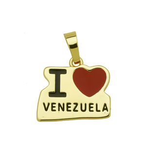 HD1311 Collar de Moda para Mujer con Colgante de Corazón Esmaltado 'I Love Venezuela I Love Caracas' Chapado en Oro de 18K, Accesorios al por Mayor - Product Image 5