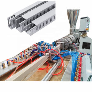 UPVC PVC dây điện ống dẫn Máy twin-vít đùn đùn dây chuyền sản xuất U hình dạng cáp Trunking - Product Image 1