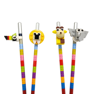 Nouvelle papeterie promotionnelle fournitures <span class=keywords><strong>crayon</strong></span> topper pince à griffes bricolage animal puzzle blocs porte-<span class=keywords><strong>crayon</strong></span> Clips - Product Image 4