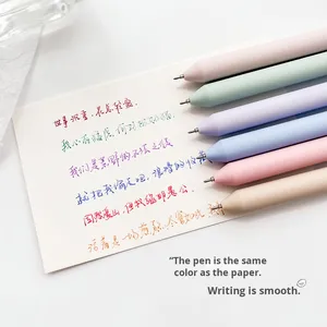 Set di penne in Gel multicolore per studenti della scuola retrò Morandi 0.5mm di plastica con Logo personalizzabile cancelleria blu rosso giallo bianco - Product Image 4