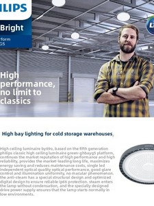 Lámpara de Almacenamiento en Frío para Supermercados <span class=keywords><strong>PHILIPS</strong></span> BY690, Material de PC, GreenPerform Highbay para 95W-126W, IP66, -40C - Product Image 2