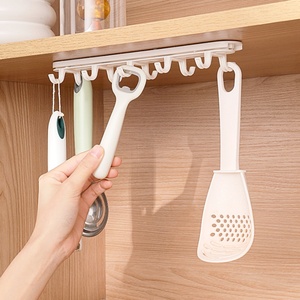 Upside Down Hanging Frame with Creative Row <b>Hook</b> Arrangement Plastic <b>Hook</b> Bottom Plate for Traceless Storage <b>Hook</b> <b>Rails</b> Product - Product Image 3