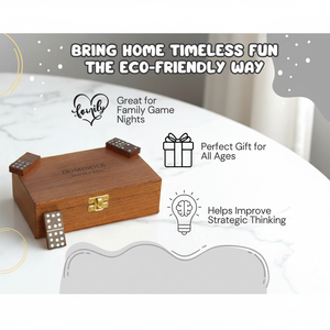 Caja de Madera Doble 12 Dominó Clásico Tren Mexicano Juego Dominó - Product Image 1