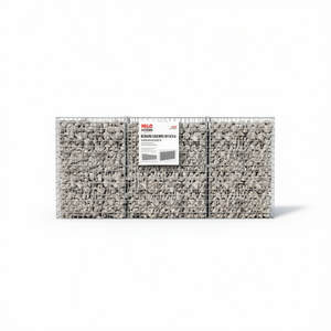 Mur en gabions en acier galvanisé NCO 78,7x7,87x33,5 pouces avec couvercles, ornement de jardin, décoration paysagère extérieure - Product Image 1