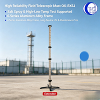 Mât de télécommunication télescopique portable à déploiement rapide OKAF, mât d'éclairage solaire LED, poteau vertical pour caméra