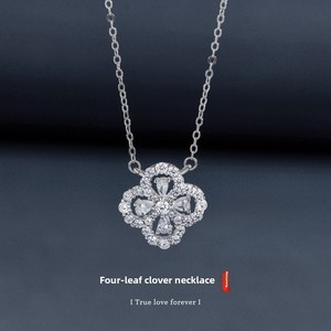 Moissanite S925 in argento Sterling di fascia alta Versatile collana pendente quadrifoglio stile foresta gioielli Non sbiaditi all'ingrosso - Product Image 6