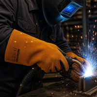 Gants de soudage MaxiPact en cuir de vachette robuste, 14 pouces, résistants à la chaleur, qualité AB, pour soudeurs, travaux de construction, fabrication métallique, sécurité