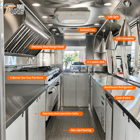 Remorque alimentaire en acier inoxydable avec fenêtre de service de cuisine, auvent surélevé et entrée arrière, pour hot-dogs et pizzas, vente en gros OEM