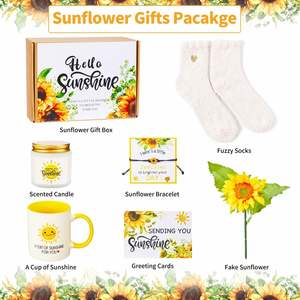 Nouveaux cadeaux tournesol 2023 pour femmes, coffret de bien-être pour prompt rétablissement, coffret de soins personnels « Je pense à toi », cadeaux de bien-être pour maman - Product Image 3