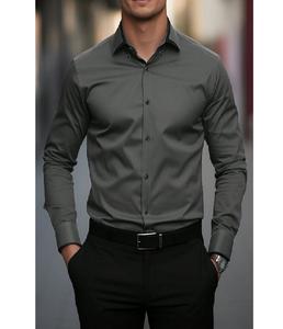 Conjunto de Camisa y Pantalón para Hombre, Corte Entallado, Camisa de Manga Larga con Pantalones, Tela Ligera y Cómoda para Oficina, Trabajo y Reuniones - Product Image 4