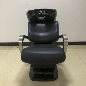 Factory Direct <b>Sales</b> of High-end Comfortable Electroplating Barber Shop Dedicated Semi-lying <b>Massage</b> Shampoo Bed - Product Image 4