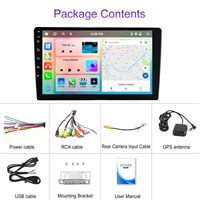 Radio Mobil Android Podofo 2 Din Layar Sentuh IPS 9'' 4+4Core 6+128GB Stereo Mobil Carplay Android Auto GPS WiFi FM RDS DSP BT USB