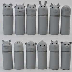 Estuche de silicona con cremallera para bolígrafos, estuche de lápices de silicona con soporte de dibujos animados, para colegios y oficinas, OEM/ODM - Product Image 4