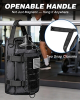 Sac de sport portable en polyester magnétique avec logo personnalisé, porte-bouteille d'eau, 4 aimants N52 intégrés, bandoulière unisexe
