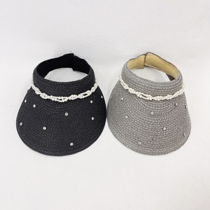 Cappello Parasole Estivo da Donna in Paglia Intrecciata con Perle e Decorazioni, Ideale per Abiti - Product Image 4