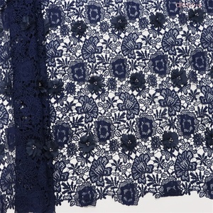 Tessuto in Pizzo Ricamato 3D Floreale Idrosolubile 100% Poliestere, Tessuti per Ricamo all'Ingrosso Twin Textile - Product Image 3