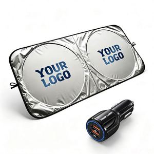 Parasol Personalizado para Ventana de Coche con Diseño de Doble Círculo, Logotipo Impreso en Serigrafía Multifuncional para Uso en Exteriores - Venta al por Mayor - Product Image 1