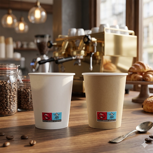 Vaso de Papel Desechable de Pared Simple con Logotipo Personalizado, Ecológico, de 8oz, 12oz, 16oz, para Bebidas Calientes, con Tapa, para Café para Llevar - Product Image 1