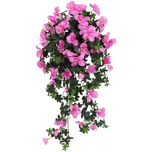Stupid Bird Guirlandes de fleurs artificielles en plastique, type azalée, rouges et roses, décoratives pour murs, plantes d'intérieur et d'extérieur - Product Image 5