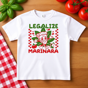Maglietta promozionale unisex per adulti bianca con stampa 'Legalize Marinara' - Product Image 2