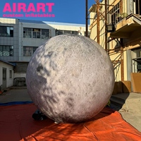 3M de diamètre Taille personnalisée Lune gonflable Boîte de nuit Décoration de toit Décoration gonflable Lune avec lumière LED Ballon de lune