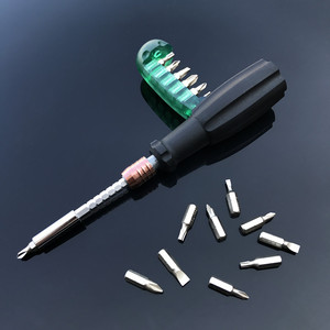 11 In 1 Multifunctional <b>Screwdriver</b> Set Ratcheting Interchangeable Bits Plastic Handle Anti Slip Texture Diy Tool Kit - Product Image 3