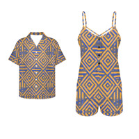 Nouveauté, vêtements de couple assortis de haute qualité, chemise hawaïenne à imprimé tropical pour homme ou combinaison à col en V pour femme avec poches