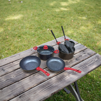 Prix de gros 3 pièces d'ustensiles de cuisine avec revêtement en granit, ensemble de casseroles et poêles en aluminium antiadhésif pour la maison et le restaurant